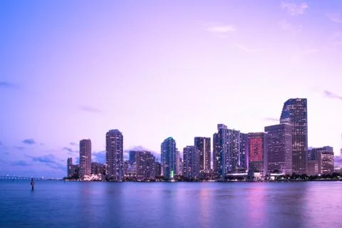 Miami skyline Stock Photos