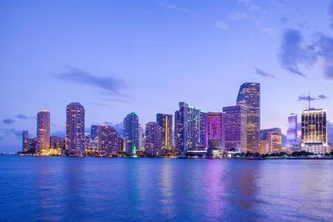 Miami skyline Stock Photos