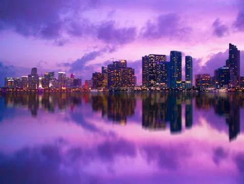 Miami skyline Stock Photos