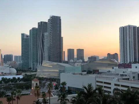 Miami skyline Stock Photos