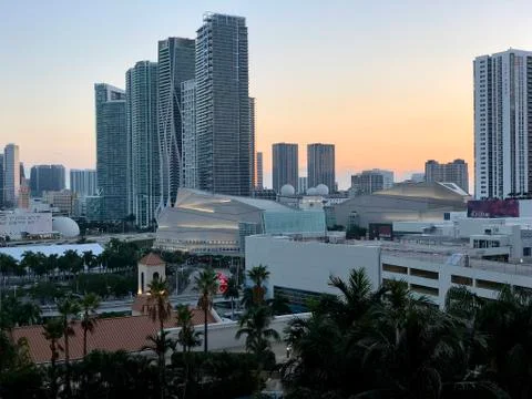 Miami skyline Stock Photos