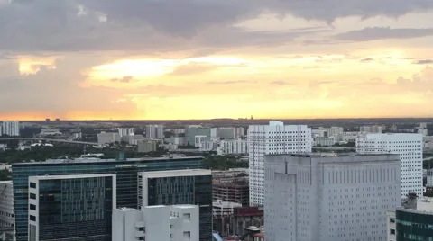 Miami Skyline Time Lapse at Sunset - 10K Speed Video stock 64977676