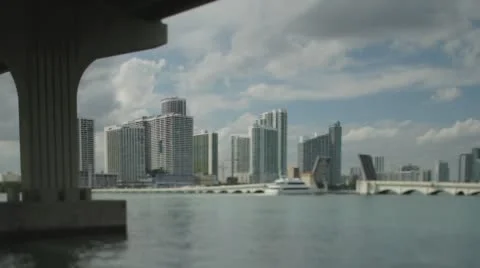 Miami Skyline Timelapse Stock Footage 64351066