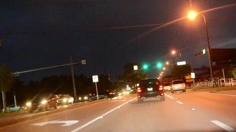 Miami streets at night Video stock 34635691