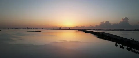 Miami Sunrise-Arial View Stock-Footage 200926703