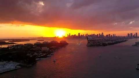 Miami Sunset Stock Footage 72689529