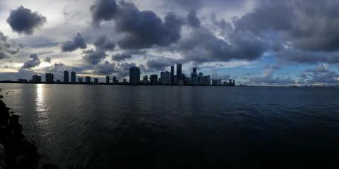 Miami at sunset Stock Photos