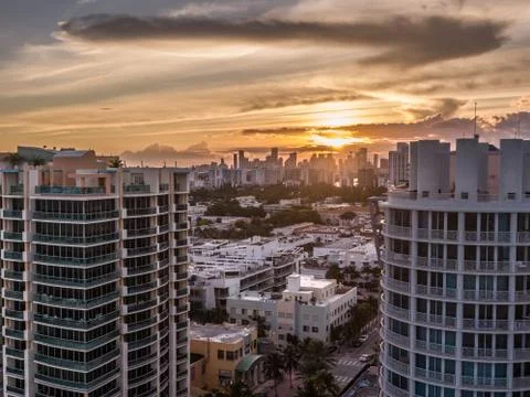 Miami Sunset Stock Photos