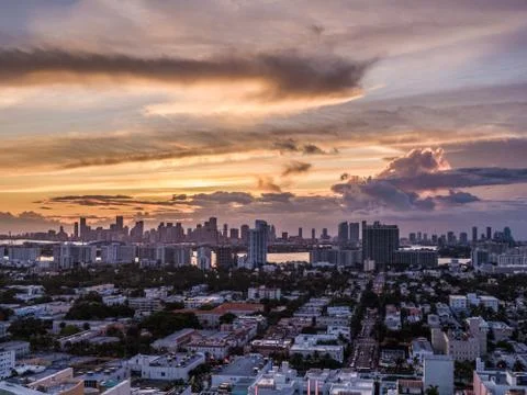 Miami Sunset Stock Photos