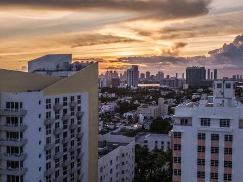 Miami Sunset Stock Photos
