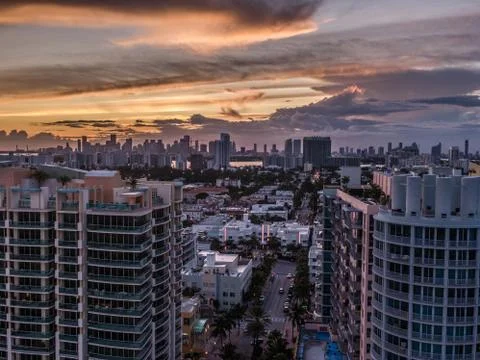 Miami Sunset Stock Photos