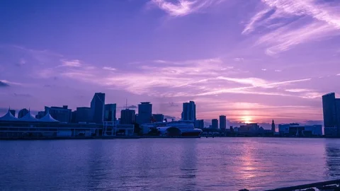 Miami sunset timelapse Video stock 91564487