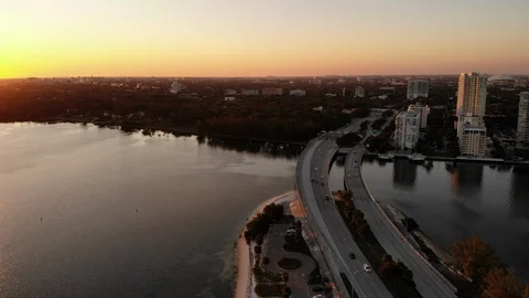 Miami sunset11 Stock Footage 127396347