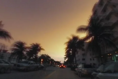 Miami timelapse drive at dusk Stock Footage 112795