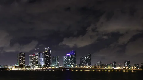 Miami Timelpase 4K Clouds Skyline Video stock 37166443