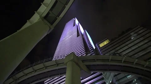 Miami Tower Colorful Train Pass By Stock Footage 158766449