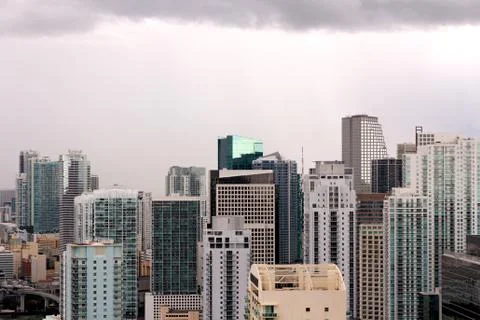 Miami under Storm Clouds Stock Photos