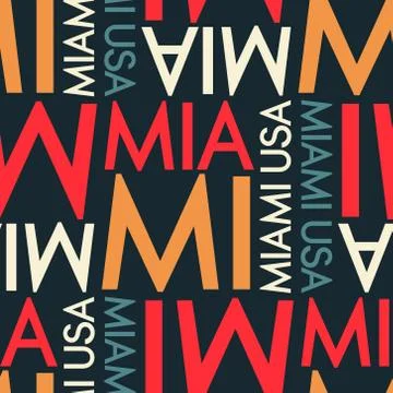 Miami, USA seamless pattern Illustrazione stock