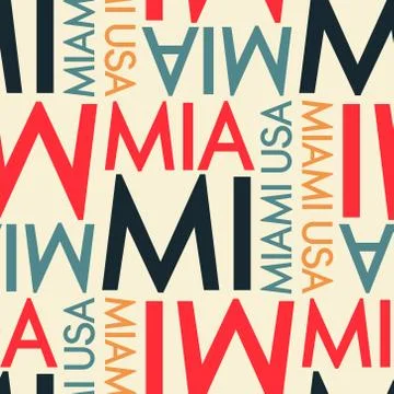 Miami, USA seamless pattern Illustrazione stock