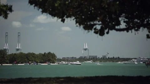 Miami view of the sea Stock Footage 73648747