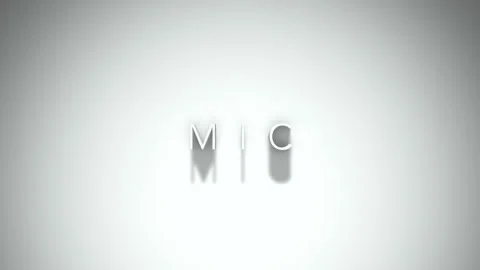 Mic 3D title animation with shadows on a white background Stock Footage 297217677