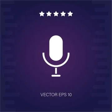 Mic 4 vector icon Stock Illustration