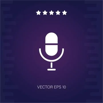 Mic 5 vector icon Stock Illustration