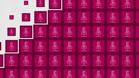 Mic Block tile wave Transitions. 1080p - 30 fps - Alpha Channel (10) Stock Footage 256092197