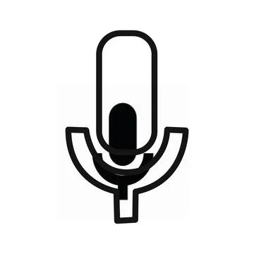Mic button icon linear graphics set vector Illustrazione stock