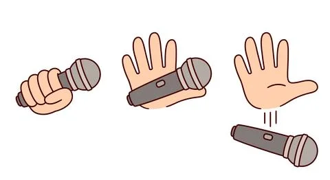 Mic drop cartoon drawing Stock Illustration
