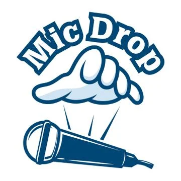 Mic drop logo Stock Illustration