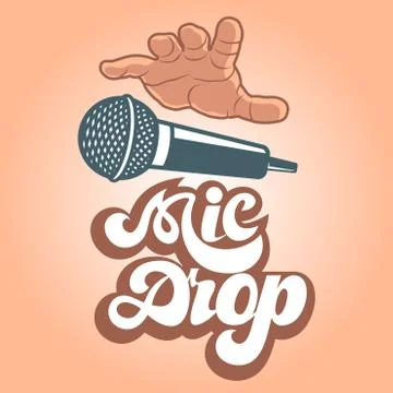 Mic drop logo Stock Illustration