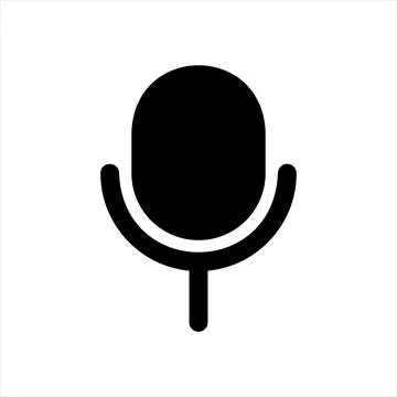 Mic glyph icon vector illustration isolated on white background Stock Illustration