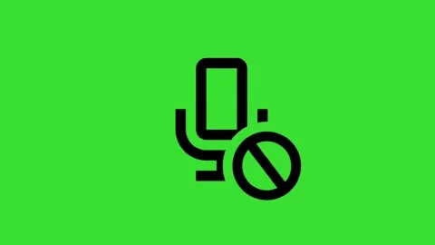 Mic Icon and Mute Status Motion Graphic on Green Screen Animation 4K Stock Footage 323496516