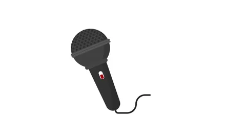 Mic icon animation for video motion graphics Stock Footage 179450811