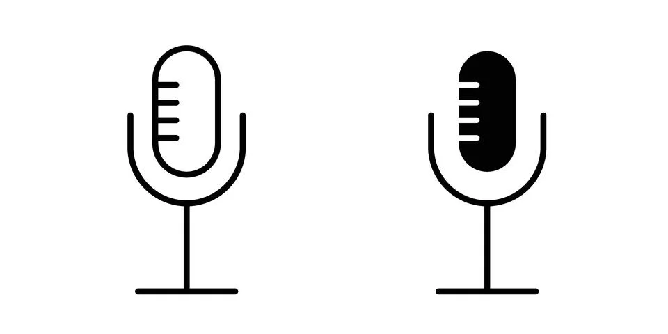 Mic icon design. Simple Vector illustrations.. Stock Illustration