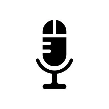 Mic icon logo design template isolated illustration Stock Illustration