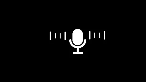 Mic icon. microphone icon with neon voice recording Stock Footage 312623411