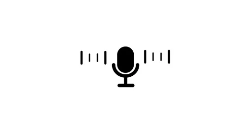 Mic icon. microphone icon with neon voice recording Stock Footage 312623419