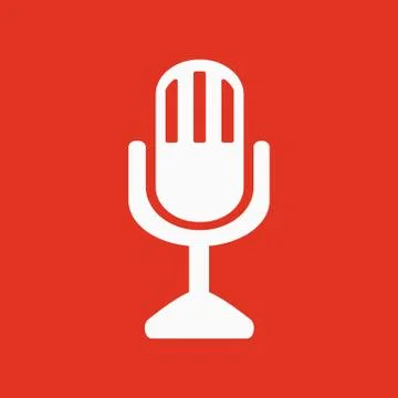 The mic icon. Microphone symbol. Flat Stock Illustration