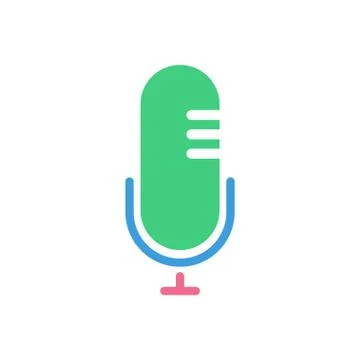 Mic icon, modern flat design color sign vector Stock-Illustration