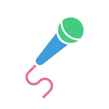 Mic icon, modern flat design color sign vector Stock-Illustration