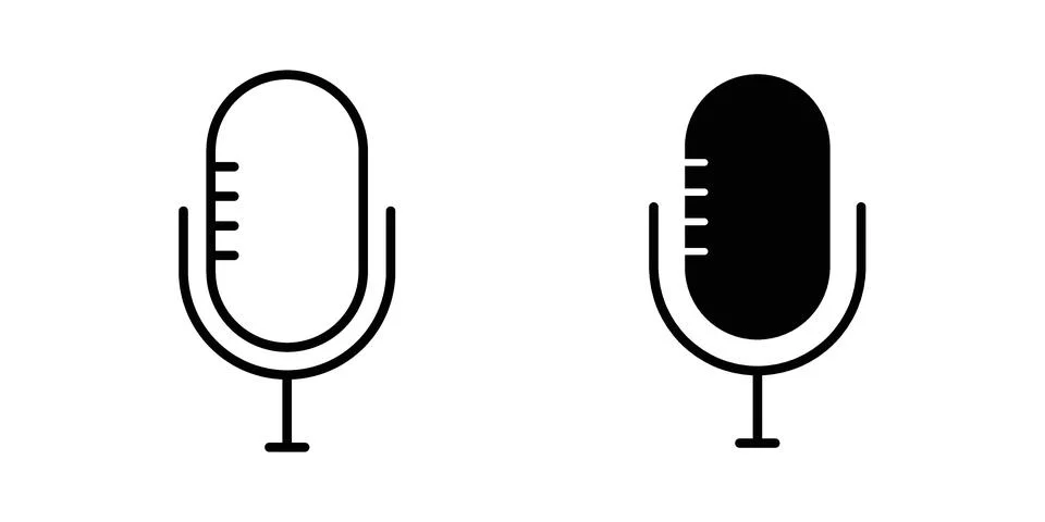 Mic icon set. Vector EPS 10 Stock Illustration