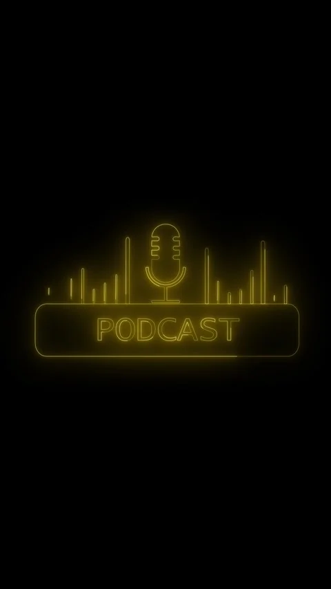 Mic icon sound waves animation vertical video. Professional podcast intro t.. Stock Footage 341612883