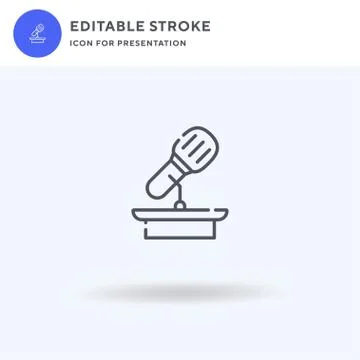 Mic icon vector, filled flat sign, solid pictogram isolated on white, logo Stock Illustration