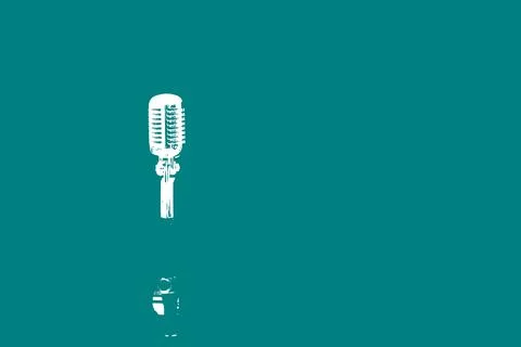 Mic illustration green Illustrazione stock