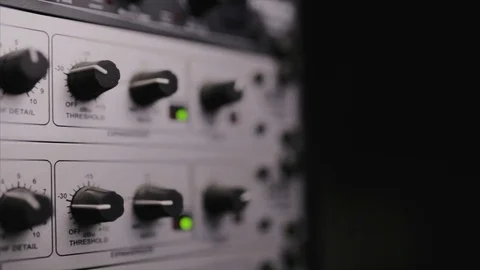 The mic preamp which is used in the radio studio Stock Footage