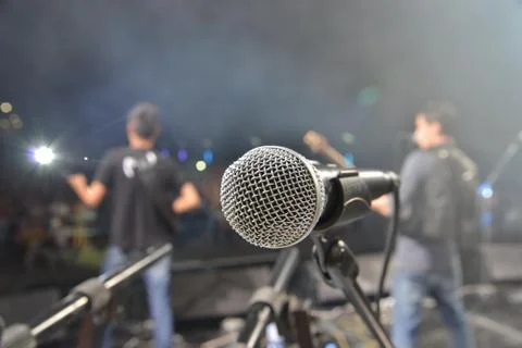 Mic on stage Stock Photos