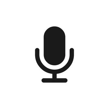 Mic vector icon. Microphone symbol isolated on white background. Vector EPS 1 Stock Illustration