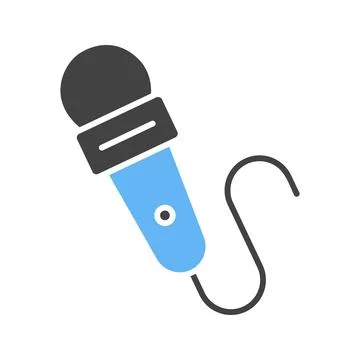 Mic with wire icon vector image. Stock Illustration